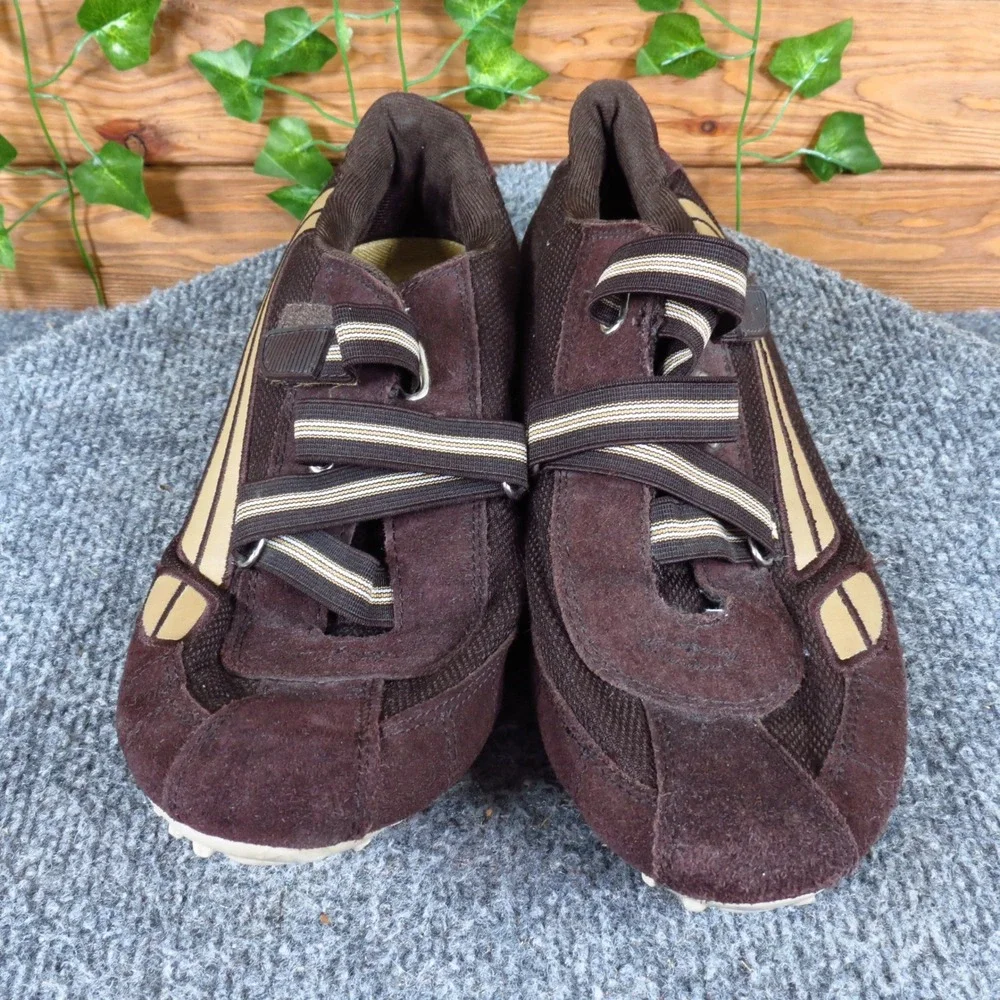 LA Gear Indy Womens Athletic Sneakers Size 9.5 Walking Shoes Brown Suede Mesh
